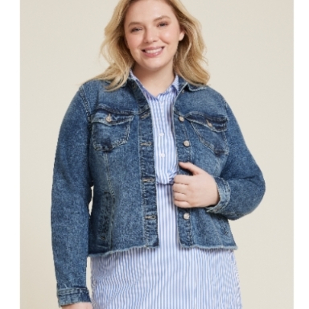 Maurices Blue Denim Jean Jacket - Casual Button-Front